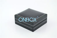 Simple Black Square Jewelry Box For A Pair Of Eardrops With Gold Foil Printing