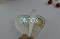 Luxury Heart Shaped Coin Display Box Satin Cloth With Embroidered Gold Logo